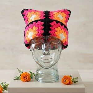 Handmade Crochet Cat Ear Beanie